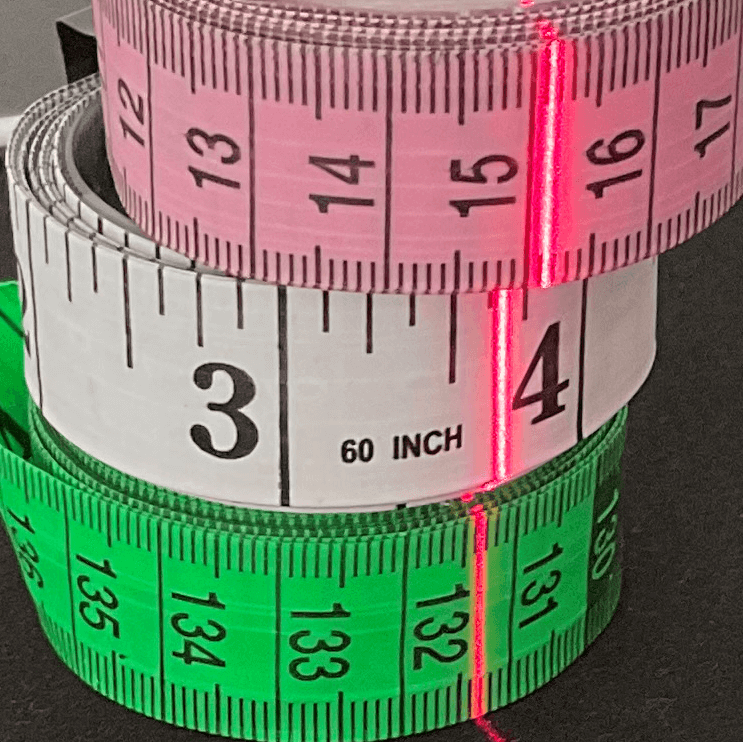 close up picture of 3 measure bands scanned with ASCAND color laser 3D SCanner